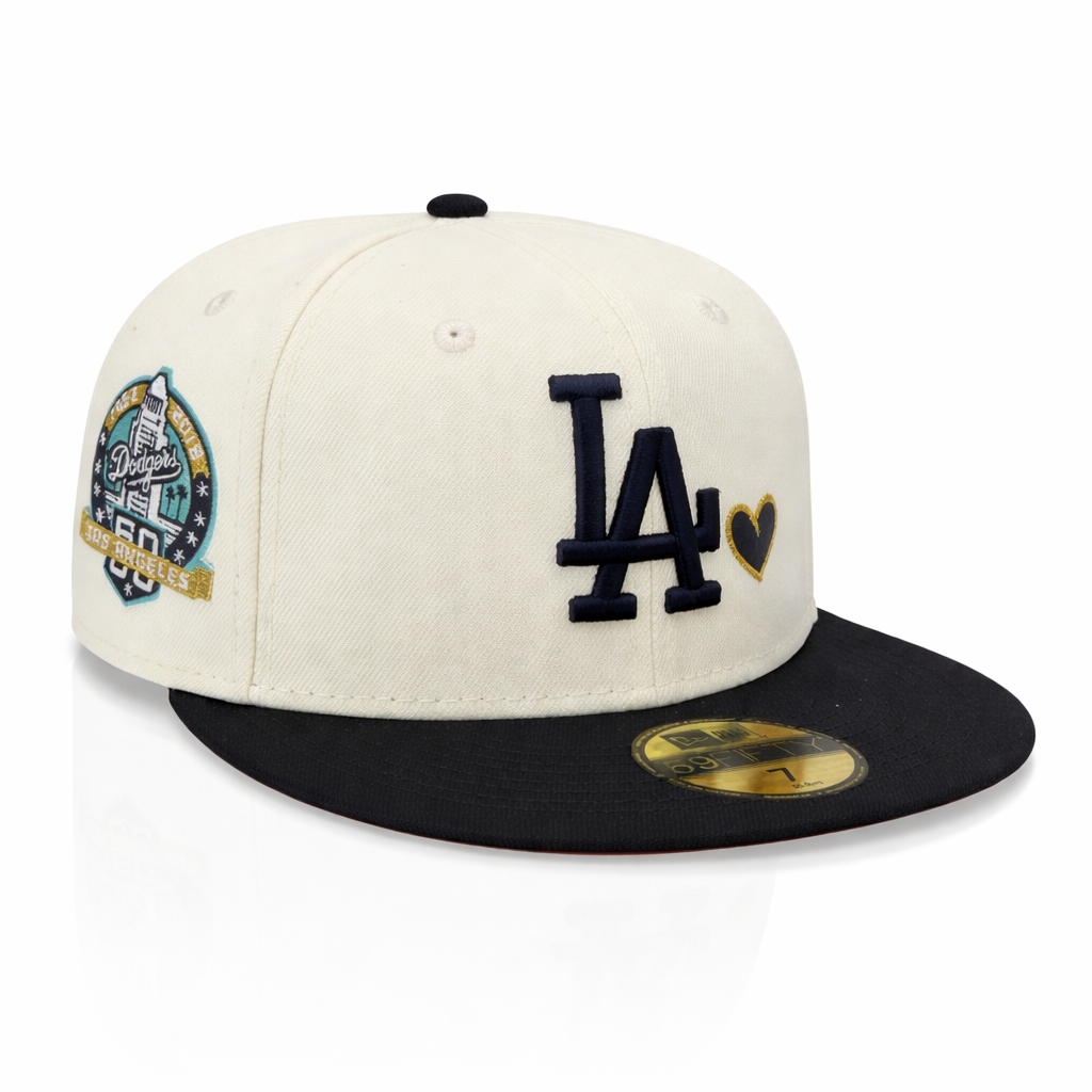 LA Dodgers Cream Black Gold Heart