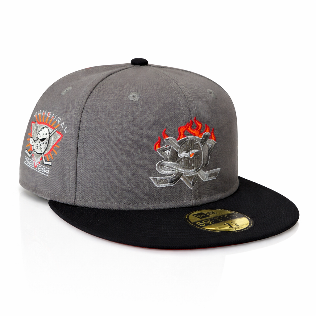 Anaheim Ducks Grey Black Flame Patch