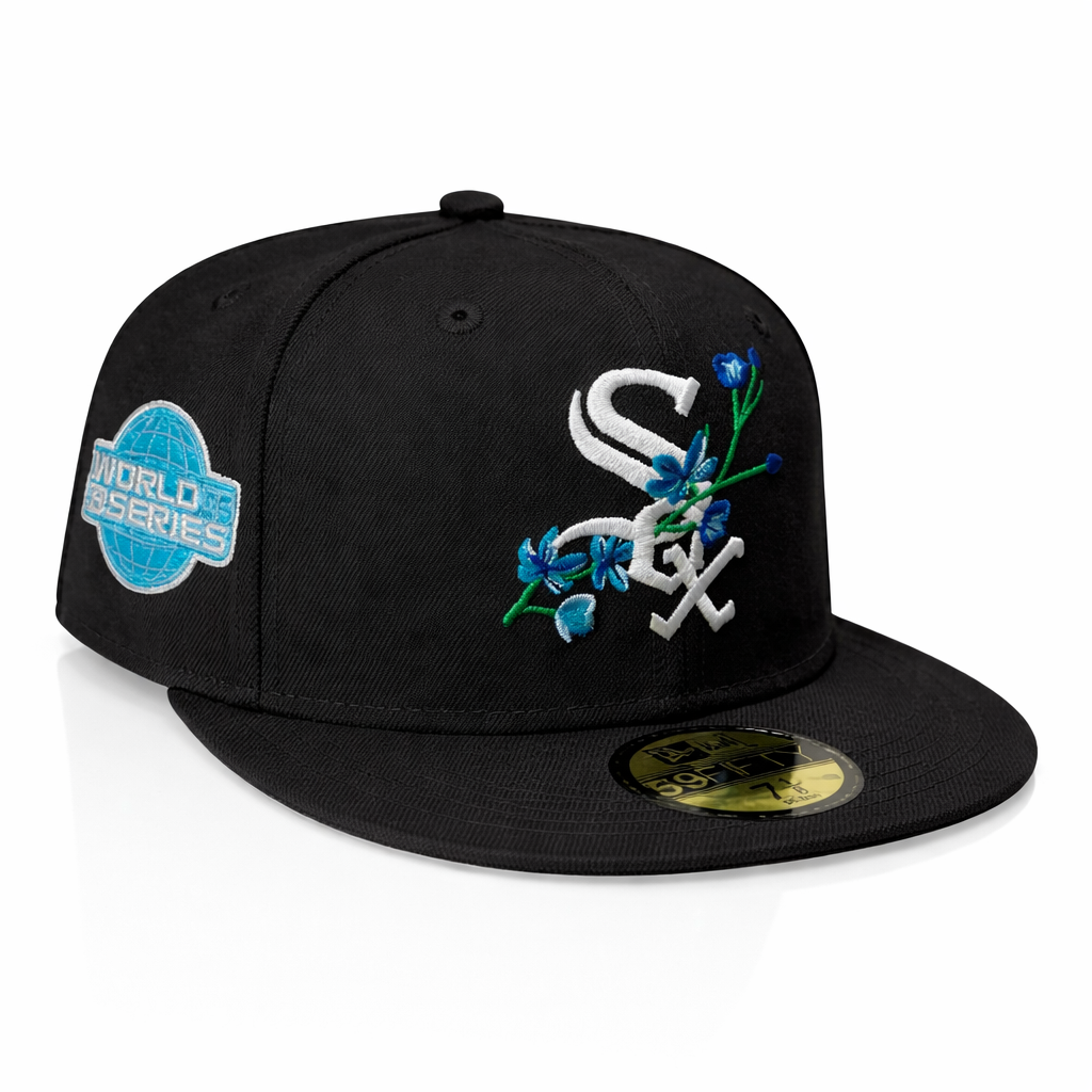 Chicago White Sox Black White Blue Floral World Series